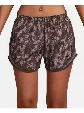 Nike Women's Dri-FIT Tempo Printed Running Shorts Smoky Brown